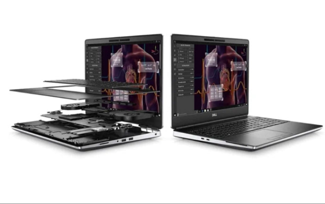 Dell Precision 7550 Workstation Laptop | 15.6" 1920x1080 FHD | Core i9-10885H - 1TB SSD + 1TB SSD Hard Drive - 64GB RAM - Nvidia Quadro T2000 | 8 cores @ 5.3 GHz - 4GB GDDR6 Win 10 Pro Silver