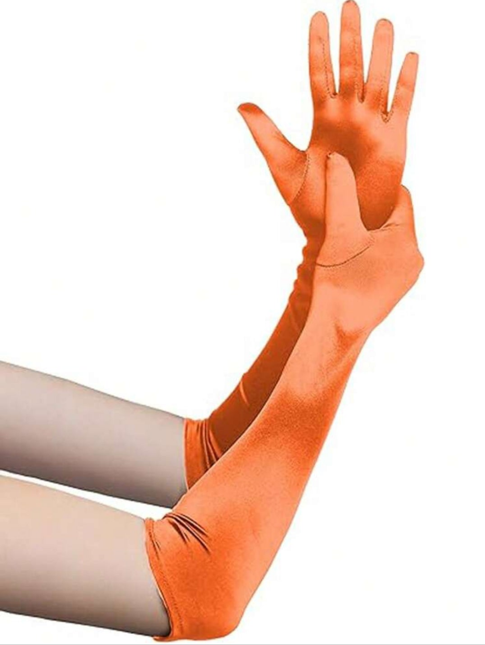 1 Pair Women Long Satin Gloves Suitable For Formal Dress, Parties And Performances Halloween Wedding
