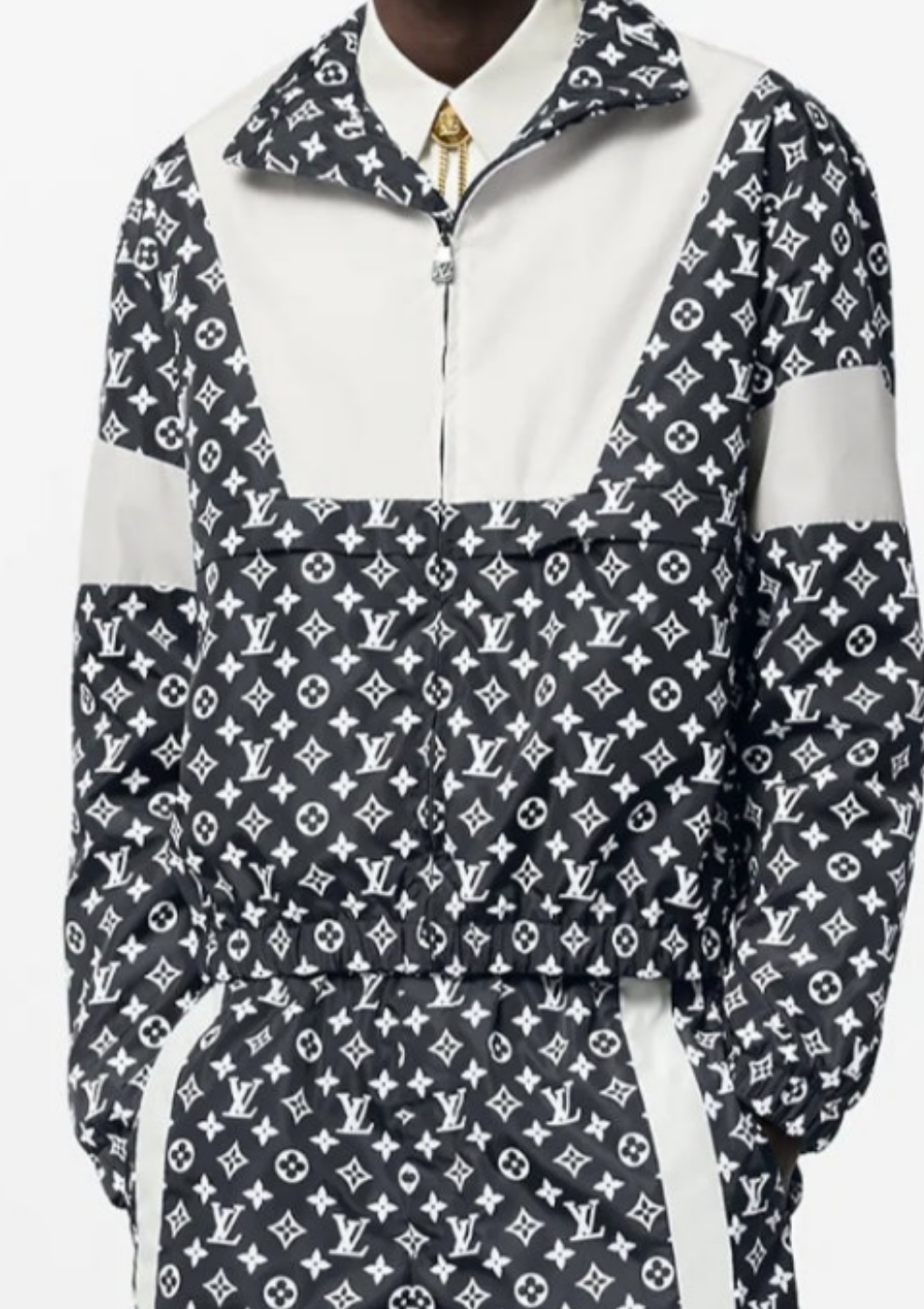Louis Vuitton Monogram Printed Technical Track Pants And Monogram Printed Technical Track Top 2 piece outfit