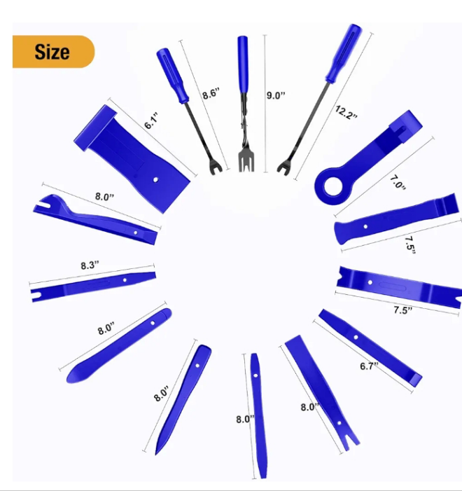 Trim Removal Tool, Auto Push Pin Bumper Retainer Clip Set Fastener Terminal Remover Tool Adhesive Cable Clips Kit Car Panel Radio Removal Auto Clip Pliers,