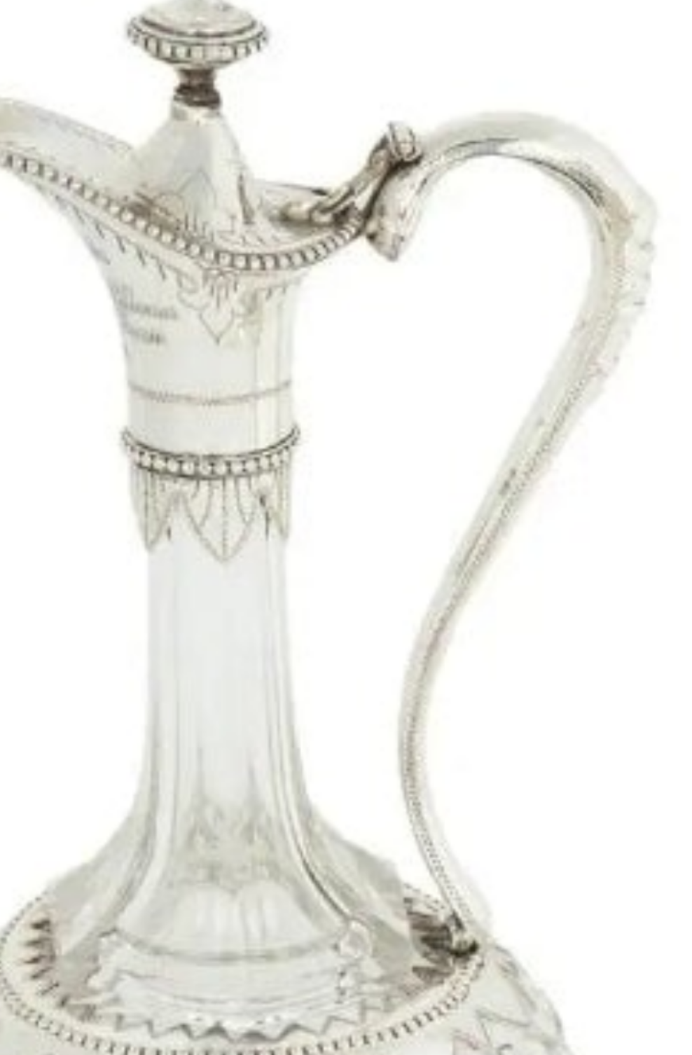 Fabulous A pair of silver-mounted crystal Royal presentation claret jugs
