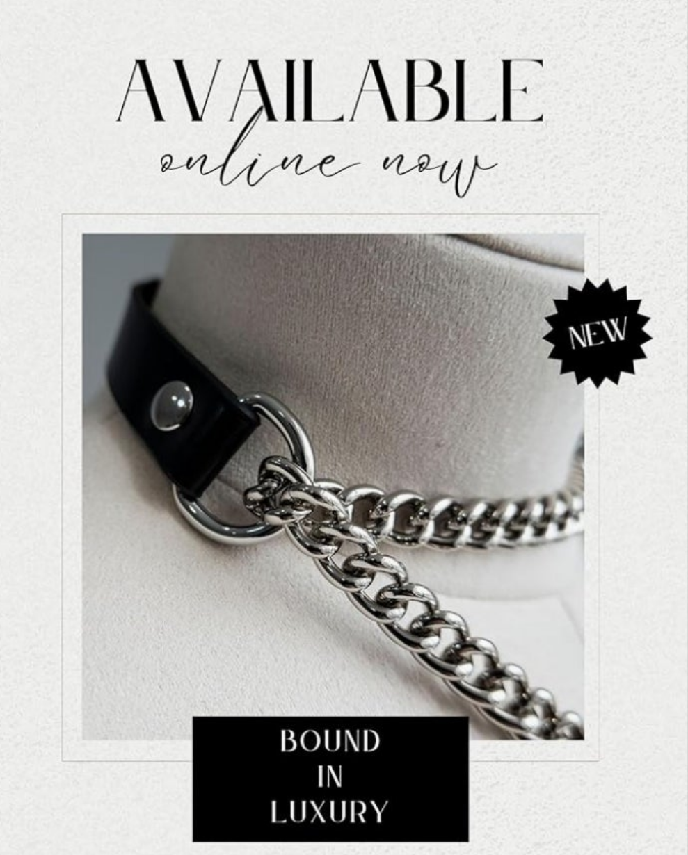 Heart Choker Collar For Women, Punk Gothic O-ring Slip Chain Necklace with Adjustable Vegan Leather Buckle