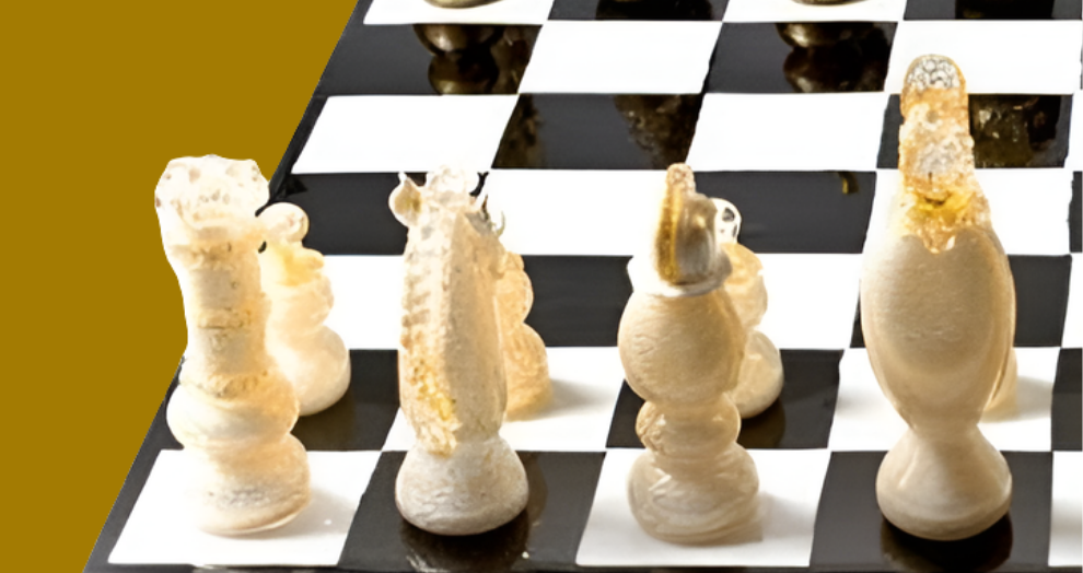 Luxurious Glass Chess Board With Gold Leaf