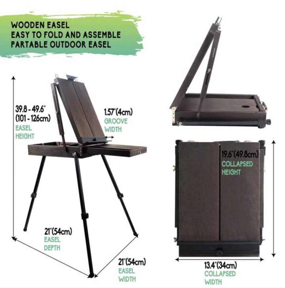 70" French Style Easel With Aluminum Legs, Folding Sketch Painting Easel With Drawer, Tripod Easel Stand For Painting, Sketching, Display french Style Easel With Aluminum Legs, Folding Sketch Painting Easel With Drawer, Tripod Easel Stand For Painting,