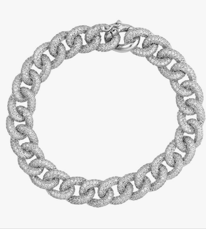 925 Sterling Silver Rhodium Plated CZ Cubic Zirconia Simulated Diamond Curb Link Bracelet 8 Inch - Link Bracelet