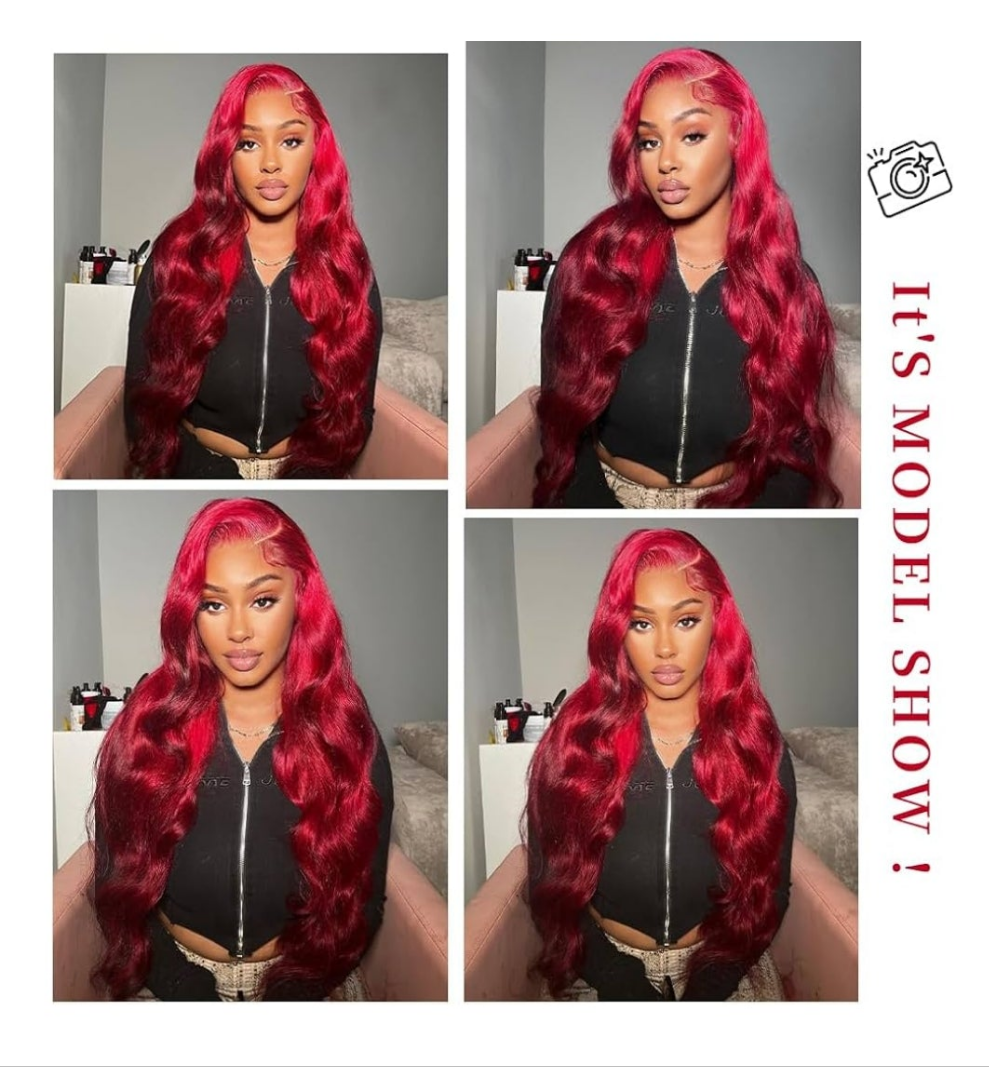 Red Lace Front Wigs Human Hair Pre Plucked 200% Density Red Wig Human Hair Body Wave Lace Front Wigs Human Hair 13x4 HD Lace Frontal Wig Colored Wigs Human Hair Glueless Wig 26 Inch