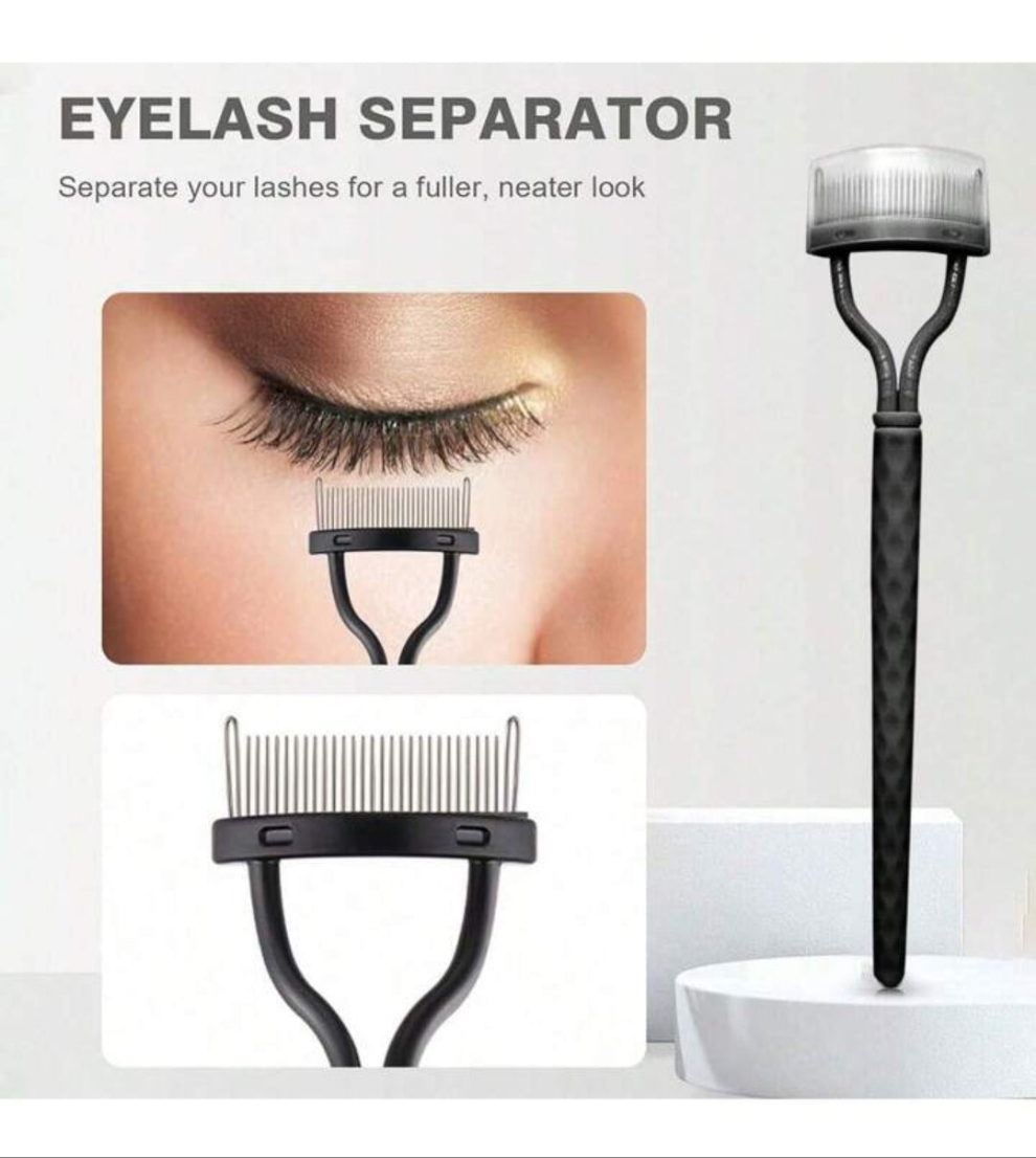 2pcs Eyelash Care Set - Eyelash Curler Guard & Stainless Steel Lash Comb, Create Natural Lash Look, Prevent Clumping Mascara