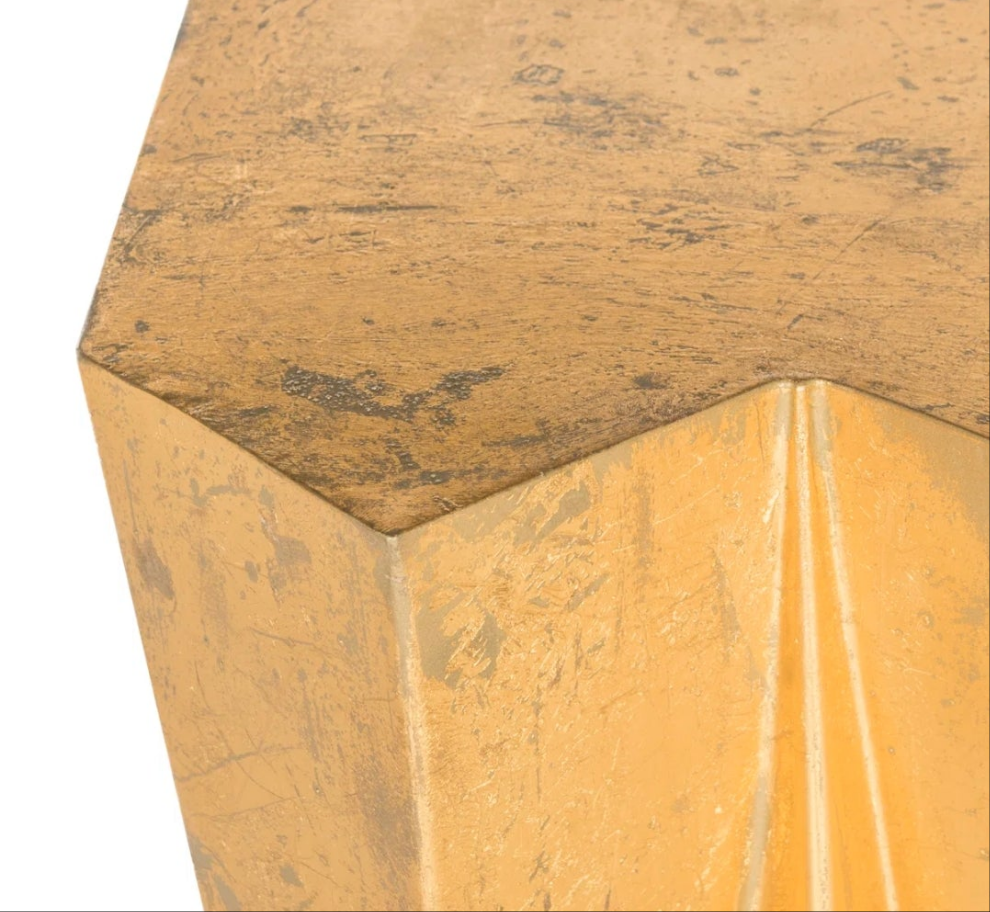 Console Table iron distressed metal gold tone