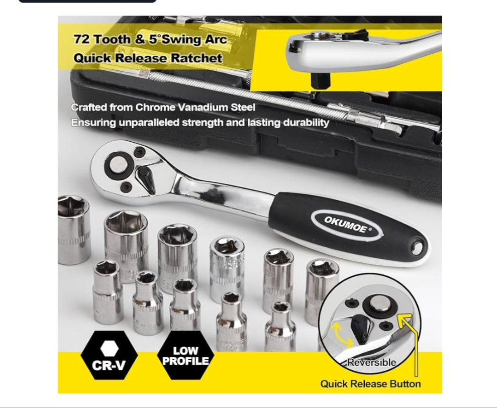 72 -tooth ratchet set