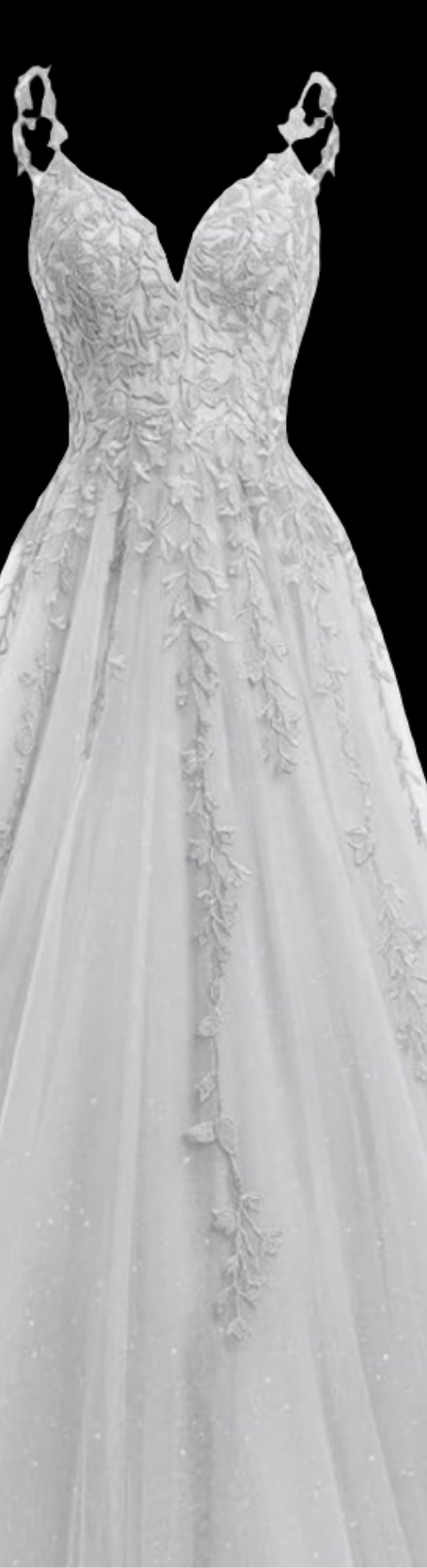 V Neck Tulle Wedding Dresses Long Sparkly Lace Formal Ball Room Party Dress