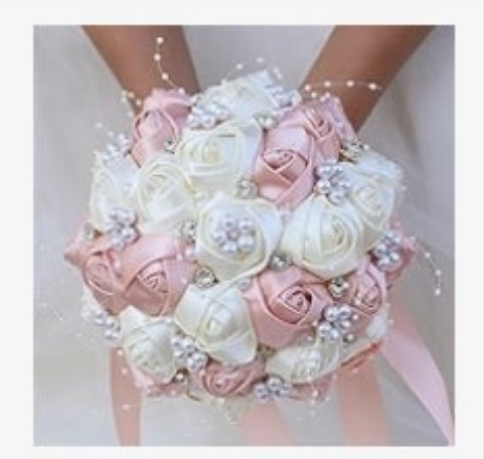 Handmade Rhinestone Bridal Bouquet,Crystal Wedding Round Tossing Bouquet,Artificial Flower Bunch for Bride Bridesmaid