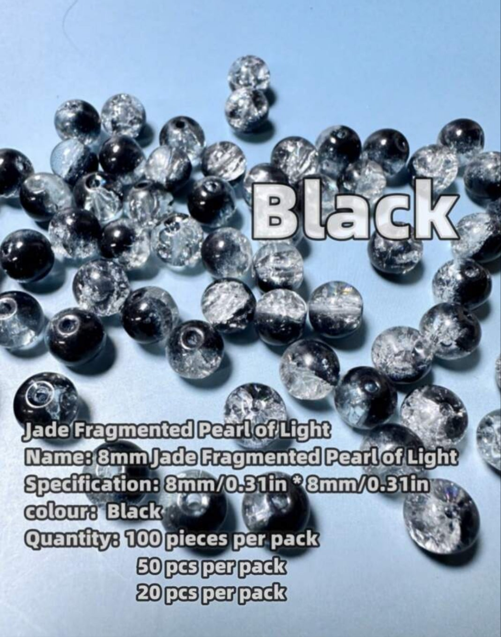 200/500pcs 6mm/8mm Jade Glass Beads For DIY Jewelry Making, Garment Accessories, Mobile Phone/Purse Pendants