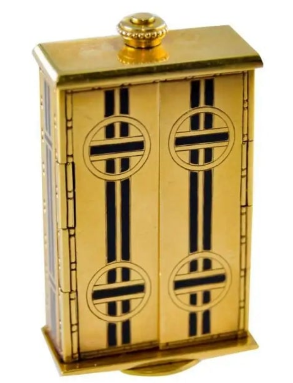 Tiffany & Co. 18kt Yellow Gold and Enamel Small Desk Clock 1920's