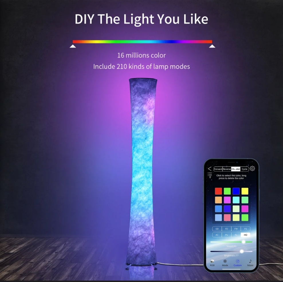 LED Dimmable Novelty Floor Lamp with Remote and APP Control