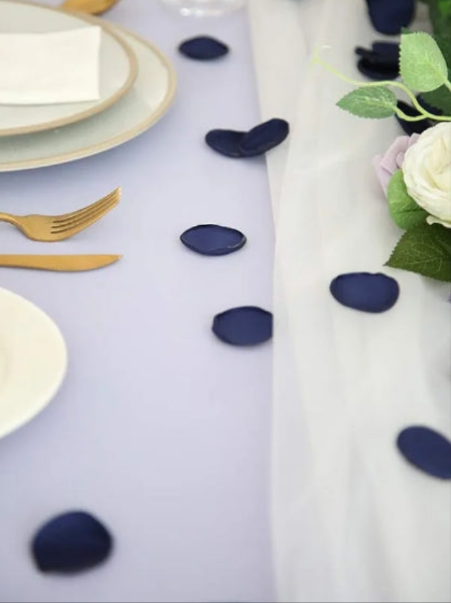 500pcs Silk Rose Petals Navy Blue Flower Petals for Wedding Flower Girl Basket Aisle Scatter Dinner Table Centerpieces Party Confetti Bridal Shower Romantic Night Decoration