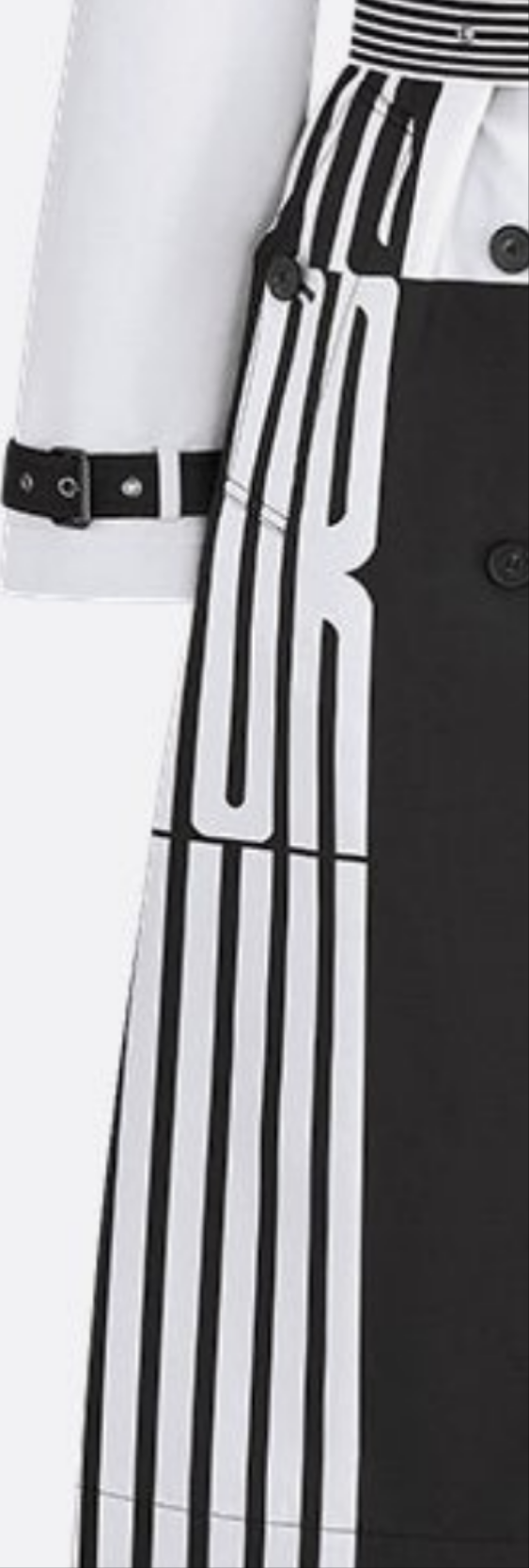 Dior Trench Coat Black and White Jacquard Technical Taffeta with Dior Graphique Motif