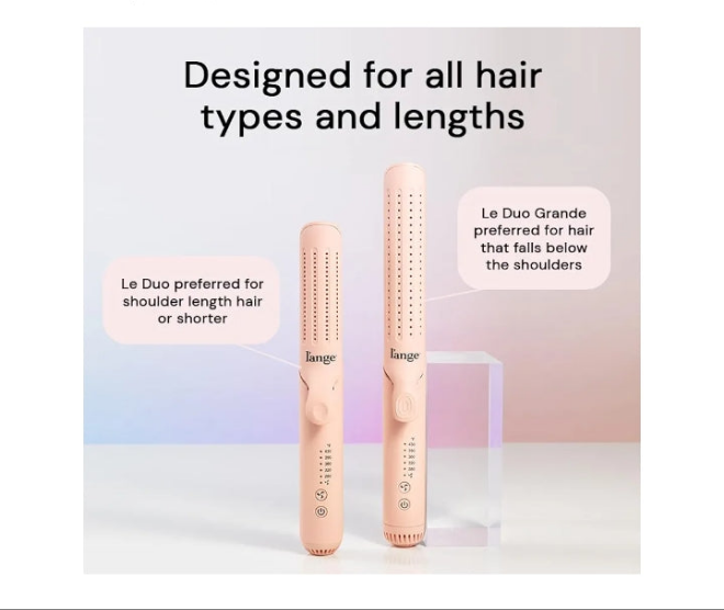360° Airflow Styler | 2-in-1 Curling Wand & Titanium Flat Iron Professional Hair Straightener and Curler with Cooling Air Vents to Lock in Style | Adjustable Temp