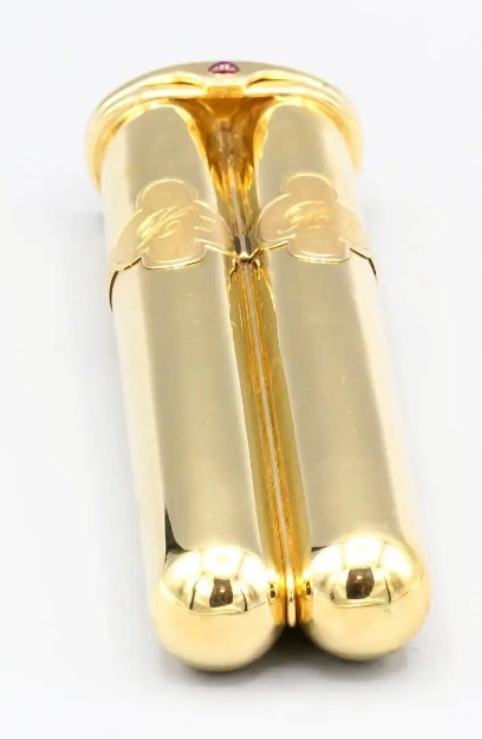 18k Gold Sonia A. Ruby and 18 Karat Yellow Gold Cigar Case Box. cabochon ruby.