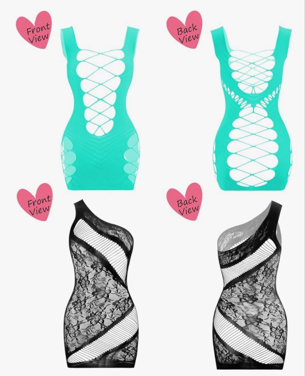 12 pack Lingerie BabyDoll Fishnet Bodysuits Sexy Nightwear(12 Pack)