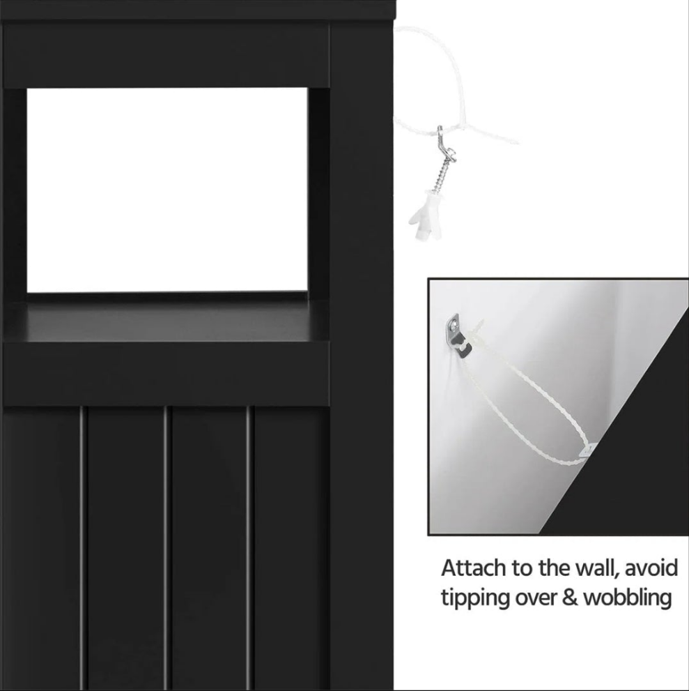 Bathroom Floor Storage Cabinet, Bathroom Storage Unit, Freestanding Cabinet With 4 Doors