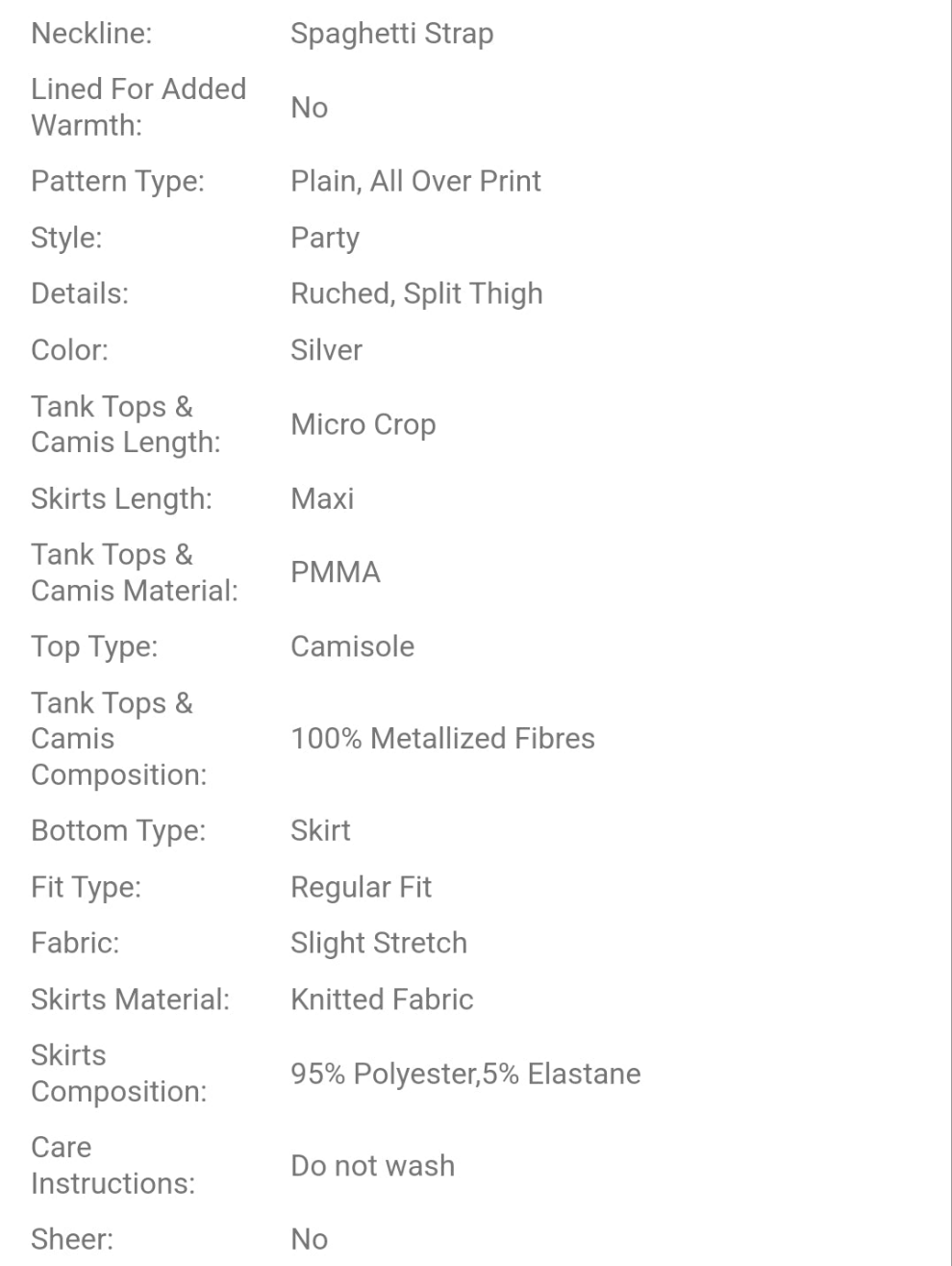 Rhinestone Decor Sleeveless Top & Pleated Slit Hem Skirt Sexy 2-Piece Set (Without Inner Wear) COCOMONEY
