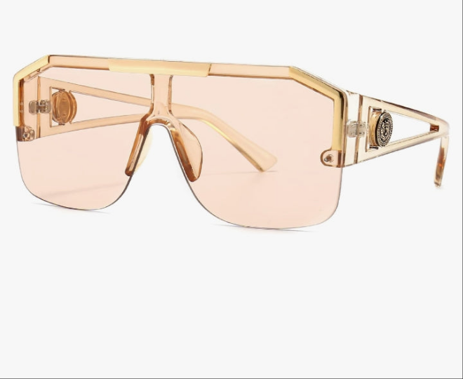 Square Oversized Sunglasses Flat Top Shield Sun Glasses for Men Women One Lens Square Shades