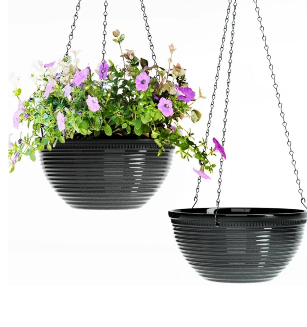 2 Packs Fake Hanging Plants Artificial Flowers for Outdoors Red UV Resistant for Home Porch Balcony Garden Patio Decor with 2 planters or 2 hanging planters