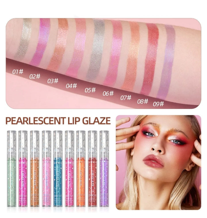 Lip Gloss, Shimmery Lip Glosses for Girls Teens & Women, | Syrupy gloss| Glossy Finish| Long-lasting| Moisturizing| Highlighting| Natural-beauty | Lip Glow Set