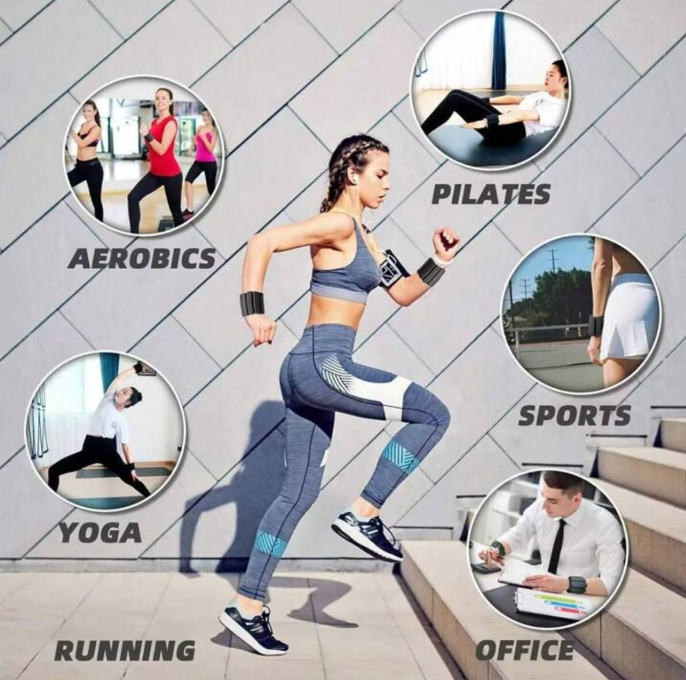 1 Pair Wrist And Ankle Weights Set, 1 Lbs(450g) Each, Adjustable Fitness Weights, Resistance Training Bands, Pink Silicone Skin Friendly Material, Women Men Wearable Aerobic Exercise Equipment, Powerful Arm And Leg Weights, Modular Weight Bands, Silicone