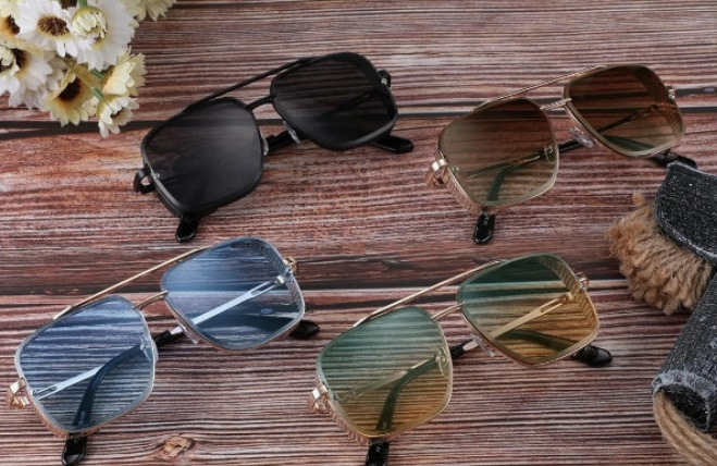 Sunglasses Mens Women Vintage Pilot Square Trendy Metal Steampunk Fishing Driving Sun Glasses