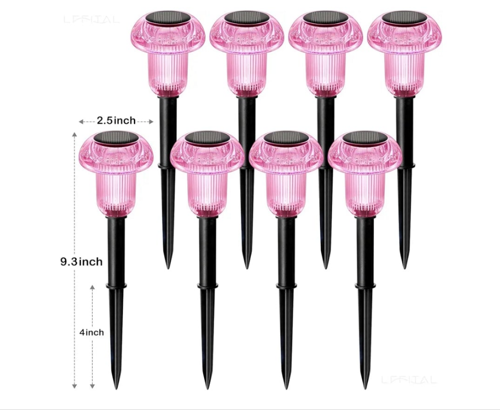 Solar Pathway Lights Outdoor Solar Mushroom Lights Outdoor 8 Pack Outside LED Lighting Stake Waterproof for Path, Lawn, Garden,Driveway, Landscape,Backyard,Courtyard