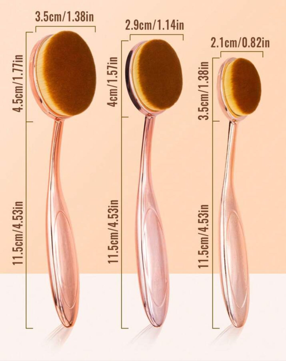 3pcs Foundation Brushs,and Concealer brush, Oval Super Dense Seamless Makeup Brushes, Suitable For Liquid/Cream Foundation, Concealer, Dual Use Wet & Dry, Natural Makeup Tool For Daily Use pink