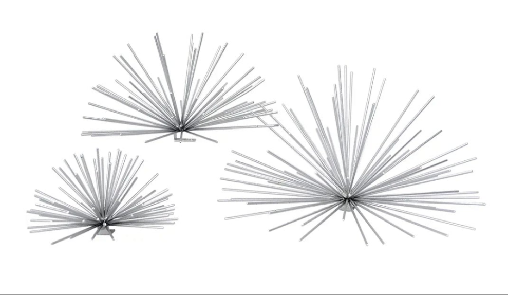 15 piece Silver metal wall art
