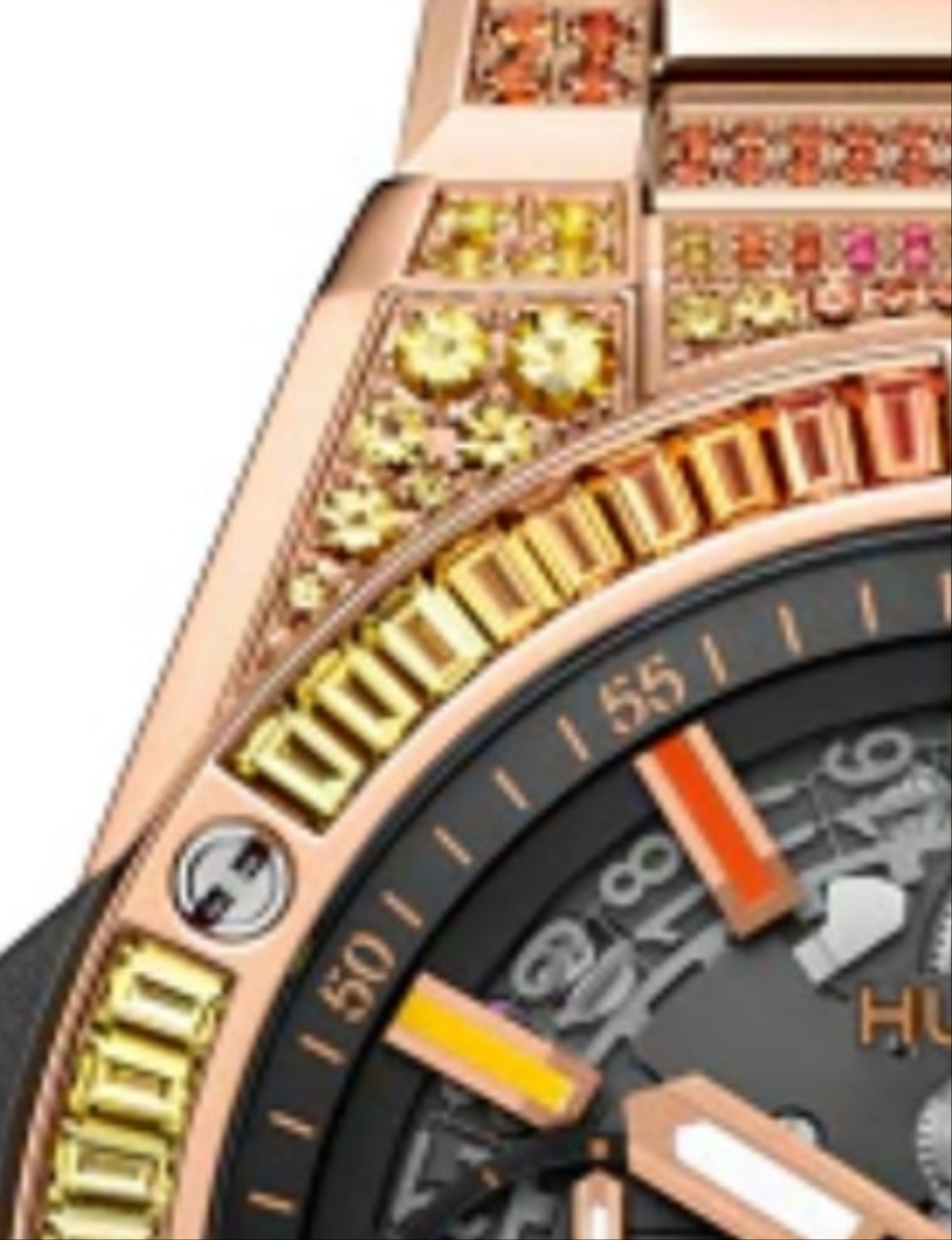 Hublot Big Bang Chronograph 18K King Gold & Colored Gemstones Man's Watch, 451.OX.1180.OX.3999