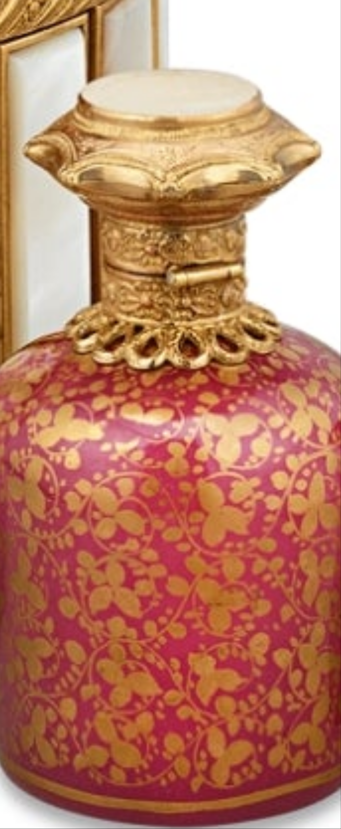 Fabulous Piece A Palais-Royal Mother-of-Pearl Perfume Box and Flasks made of crystal gilt bronze and pink opaline glass. Absolutely stunning. π