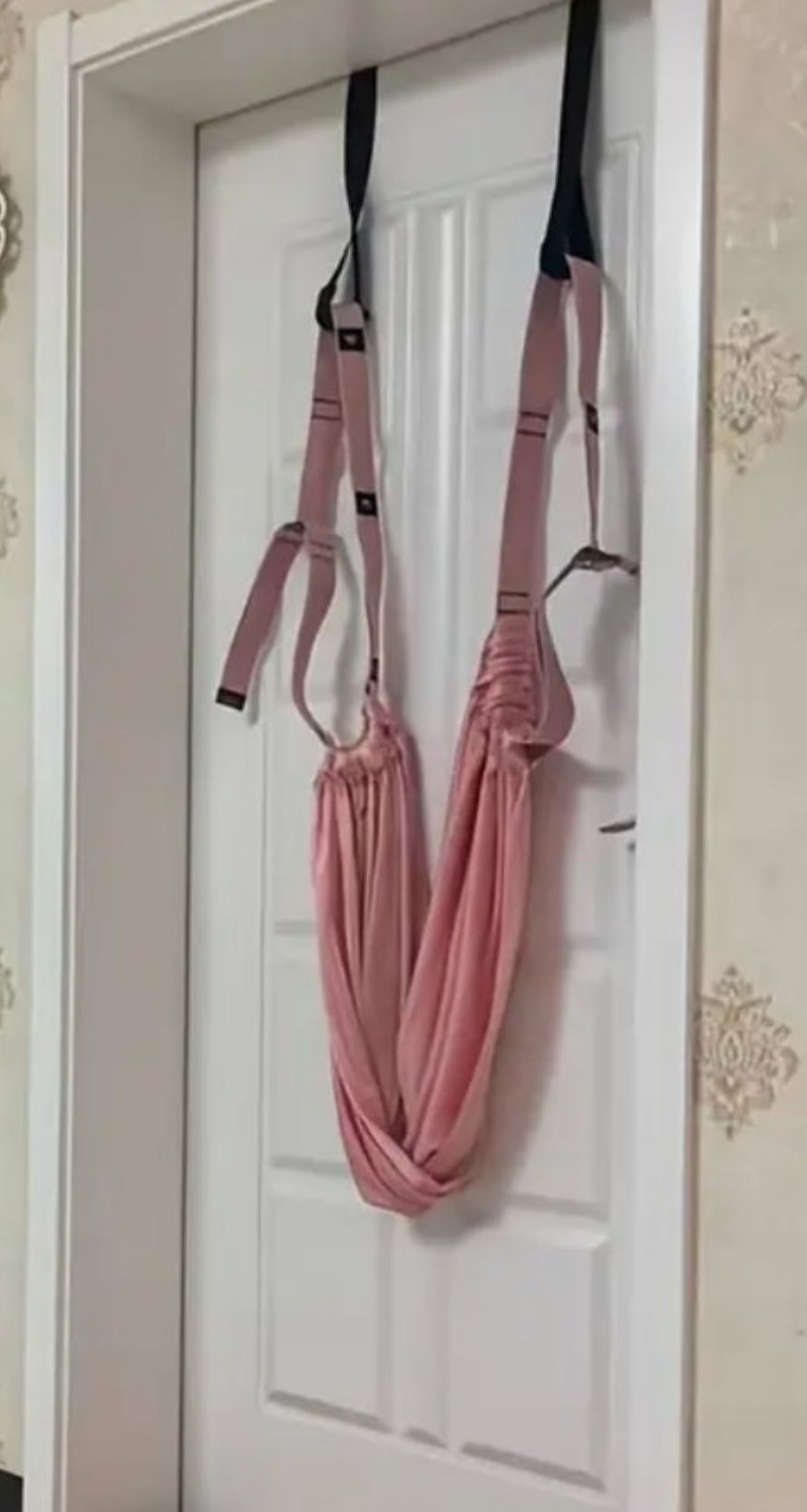 Yoga rope not elastic hanging door yoga stretch belt, opens your shoulders and back home workout for your door Polyester