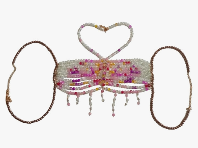 Beaded Body Chain Body Jewelry for Rave Concert Beach Music Festival Multicolor