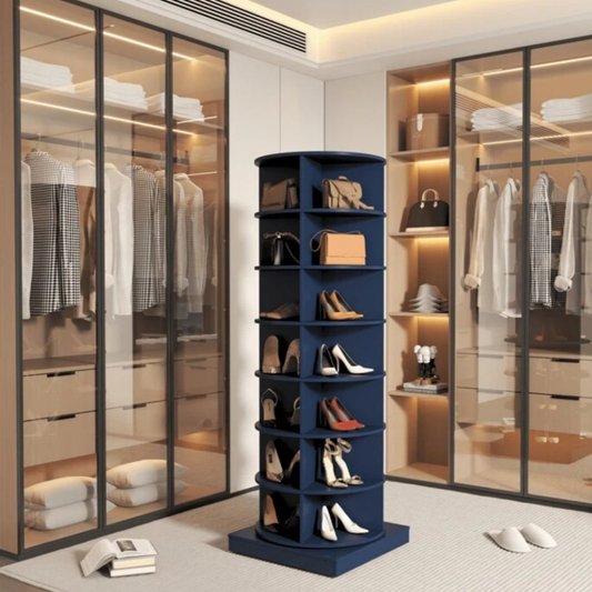 Rotating Shoe Rack 4 Grids Per Layer Shoe Storage Cabinet particle board and mdf