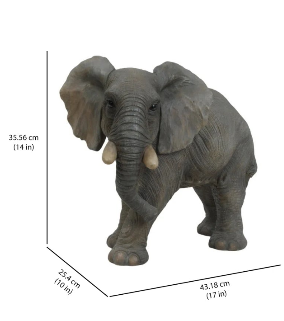 Walking Elephant Figurine Outdoor Lawn and Garden Weatherproof