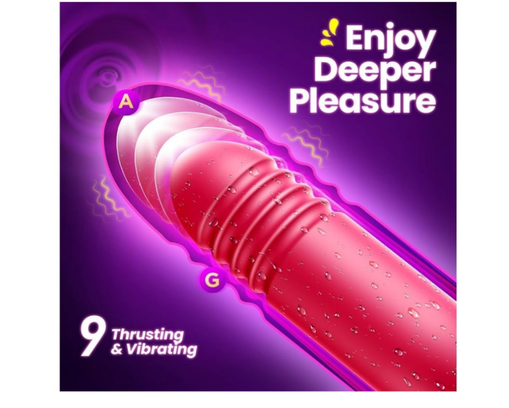 Vibrator Dildo Sex Toys for Women - MOOLIGIRL Rose Sex Toy with Thrusting G Spot Vibrators & 10 Sucking Modes for Clitoral Nipple Stimulation Anal Double-Ended Dildos Adult Sex Toys Games for Couples