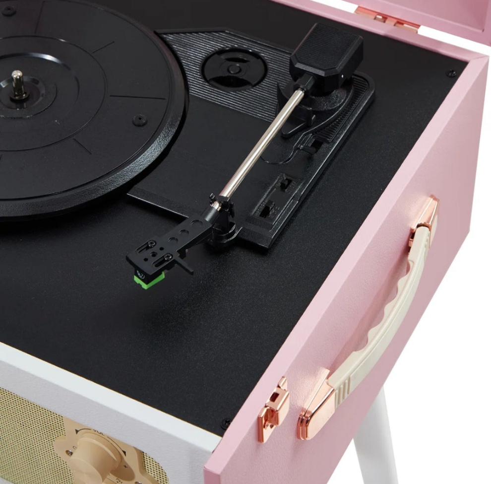 Bluetooth Record Player Stand with 3-Speed Turntable