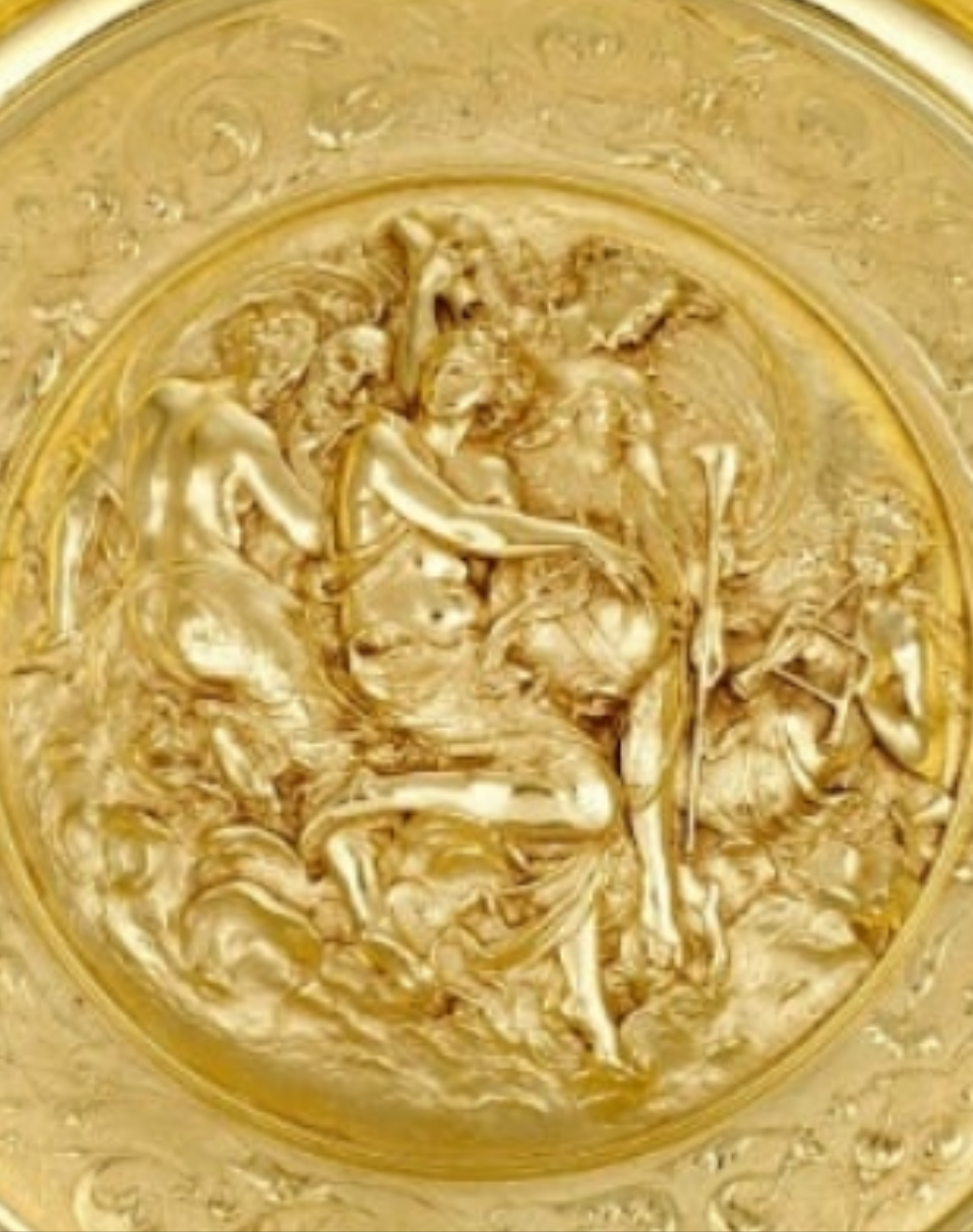 Rothschild "Poetry" Sterling Silver Gilt Salver by Elkington & Co.
