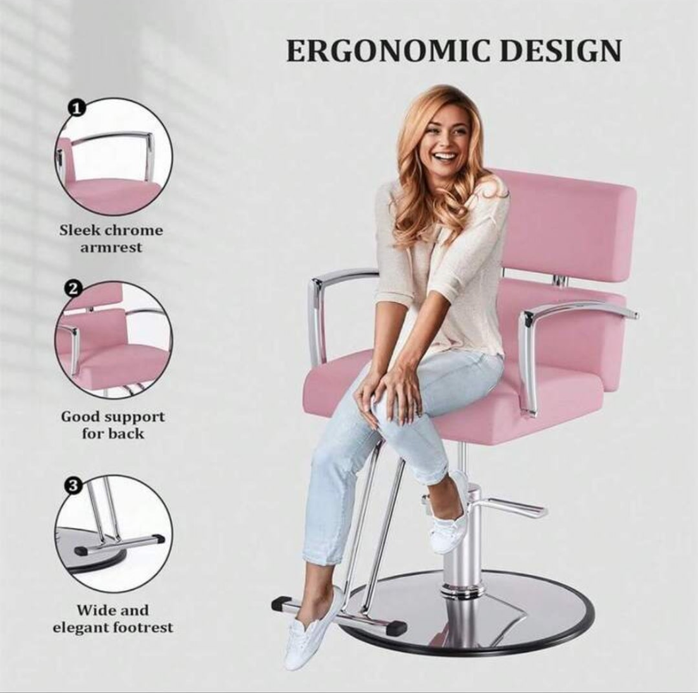Salon Chair Heavy Duty for Stylist, Barber Chair White 360 Degree Swivel, Hydraulic Pump for Hair Cutting, Beauty Spa Styling Hairdressing Tattoo Equipment