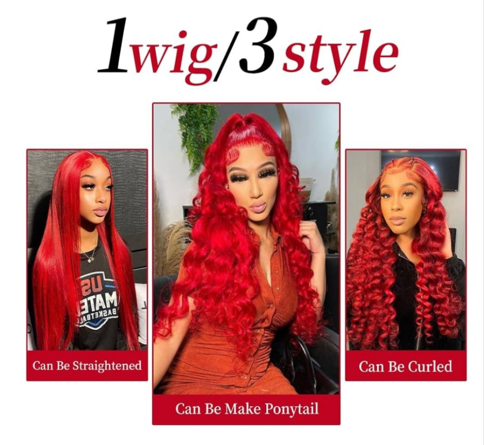 Red Lace Front Wigs Human Hair Pre Plucked 200% Density Red Wig Human Hair Body Wave Lace Front Wigs Human Hair 13x4 HD Lace Frontal Wig Colored Wigs Human Hair Glueless Wig 26 Inch