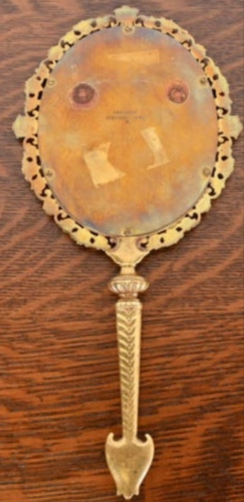 Antique Tiffany & Co. Bronze Doré Medusa Vanity Hand Mirror, Circa 1910