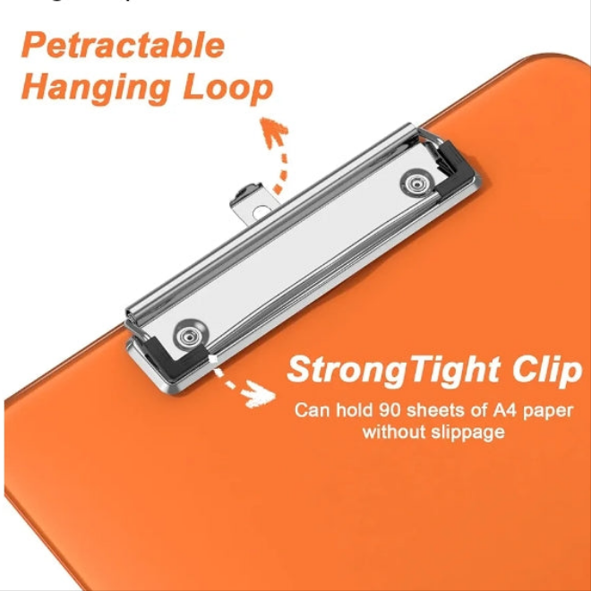 Plastic Clipboards with Low Profile Metal Clip, Translucent Clip Board, 12.5 x 9 Inch Letter Size | Office Supply | back to school