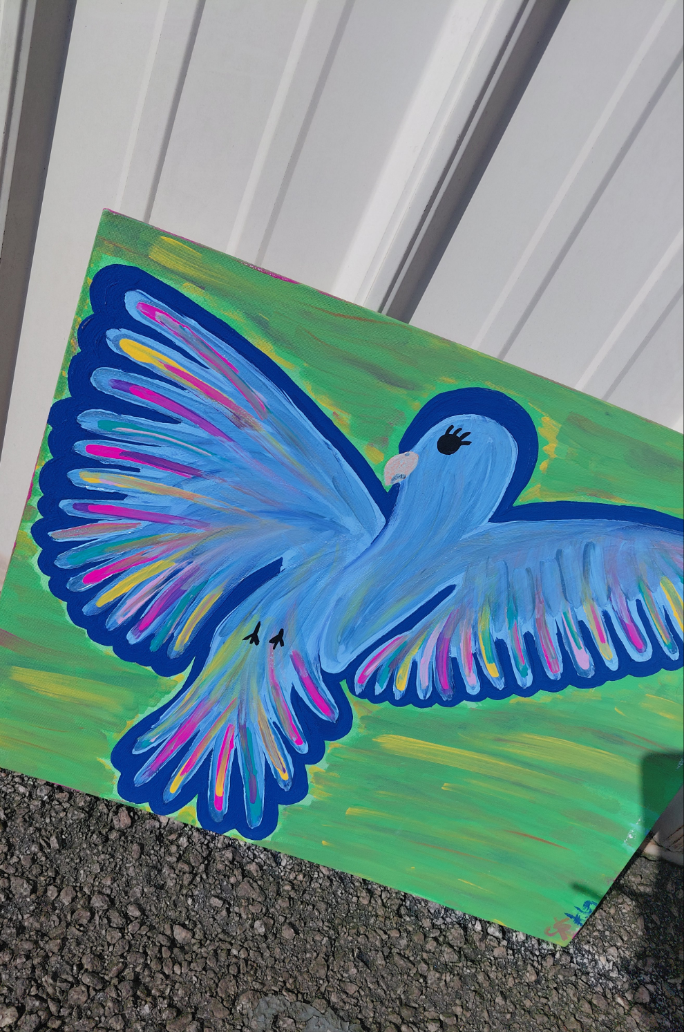 COCOMONEY ART Blue Bird 1 OF 1 CUSTOM PIECE BY COCOMONEY painting on canvas