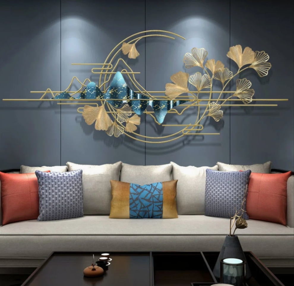 Metal Abstract Ginkgo Leaf Wall Decor Horizontal Abstract Art 2 sizes to choose from