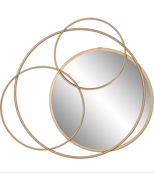 Patton Wall Decor Gold Metal Layered Circle wall accent Mirror, 22.5"