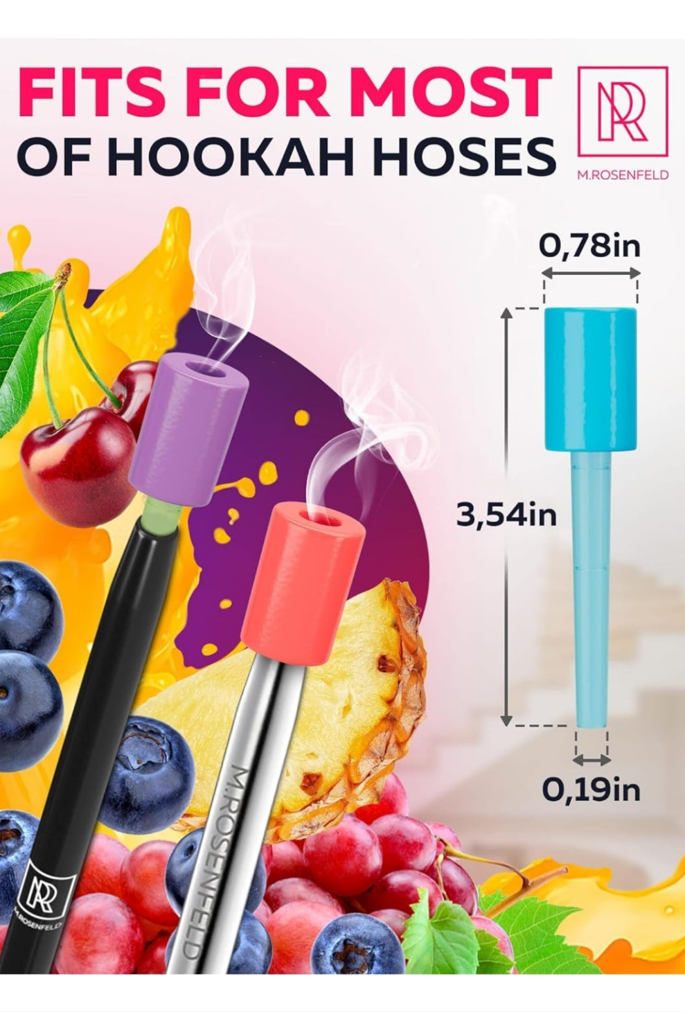 Candy Hookah Tips - 60 pcs Glow in The Dark Jolly Tips - Individually Wrapped Hookah Tips Lollipop Shisha Accessories - 5 x 12 Different Hookah Candy Tips Delicious Flavors - Hookah Tips